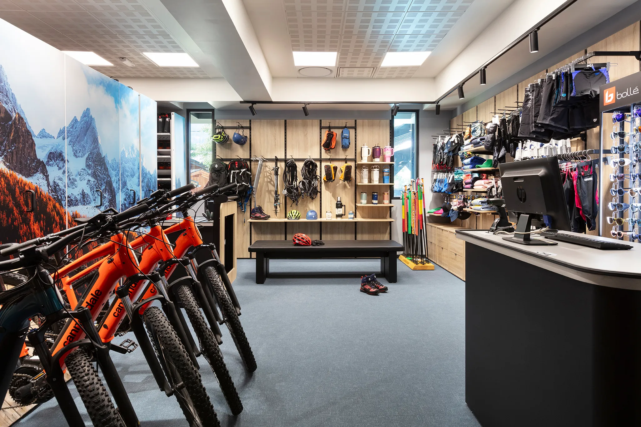 Ski shop in Chamonix Mont-Blanc, in the Alps