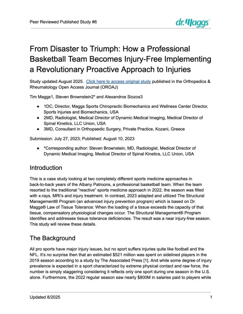 Dr. Maggs' Published Study