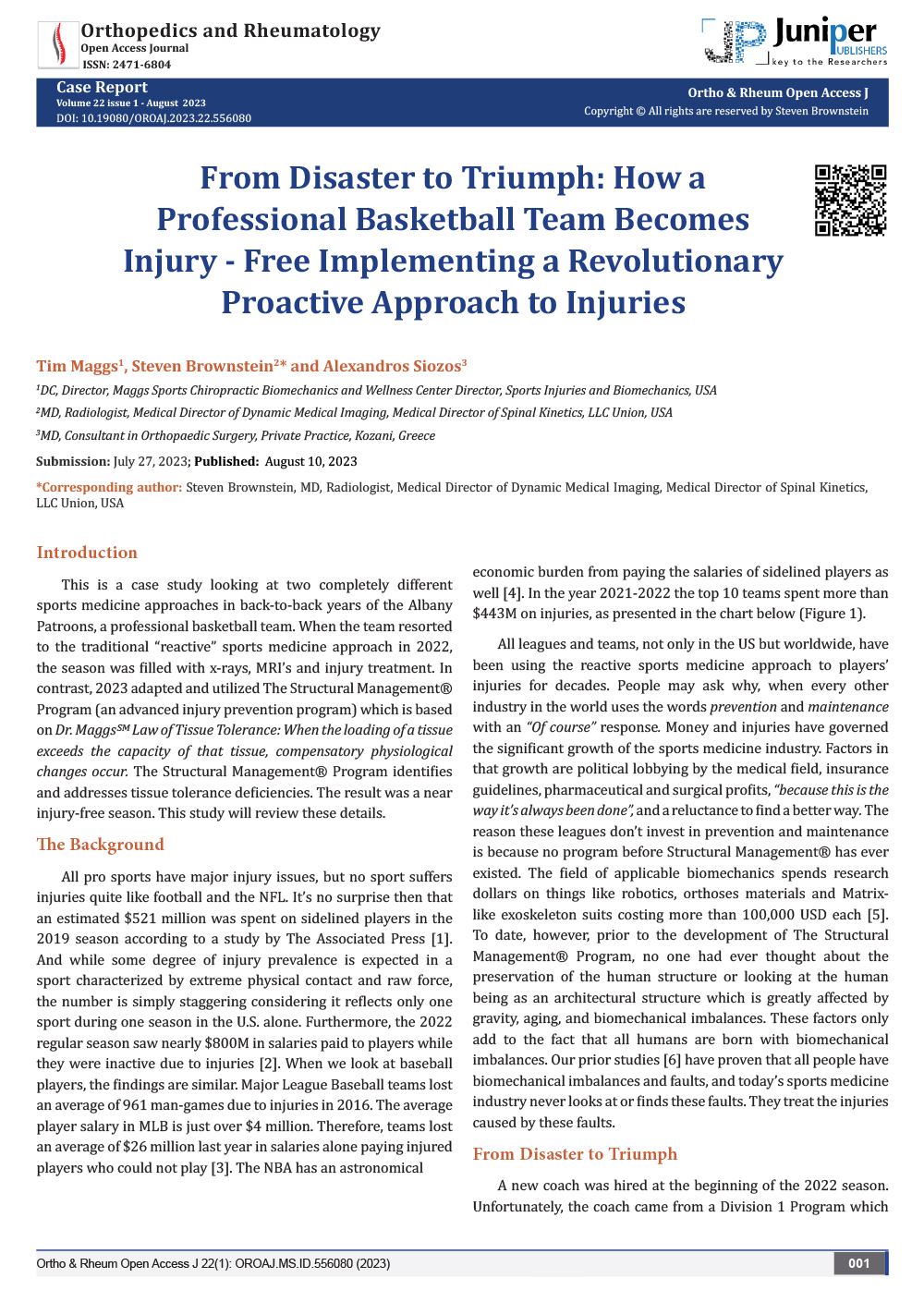 Dr. Maggs' Published Study