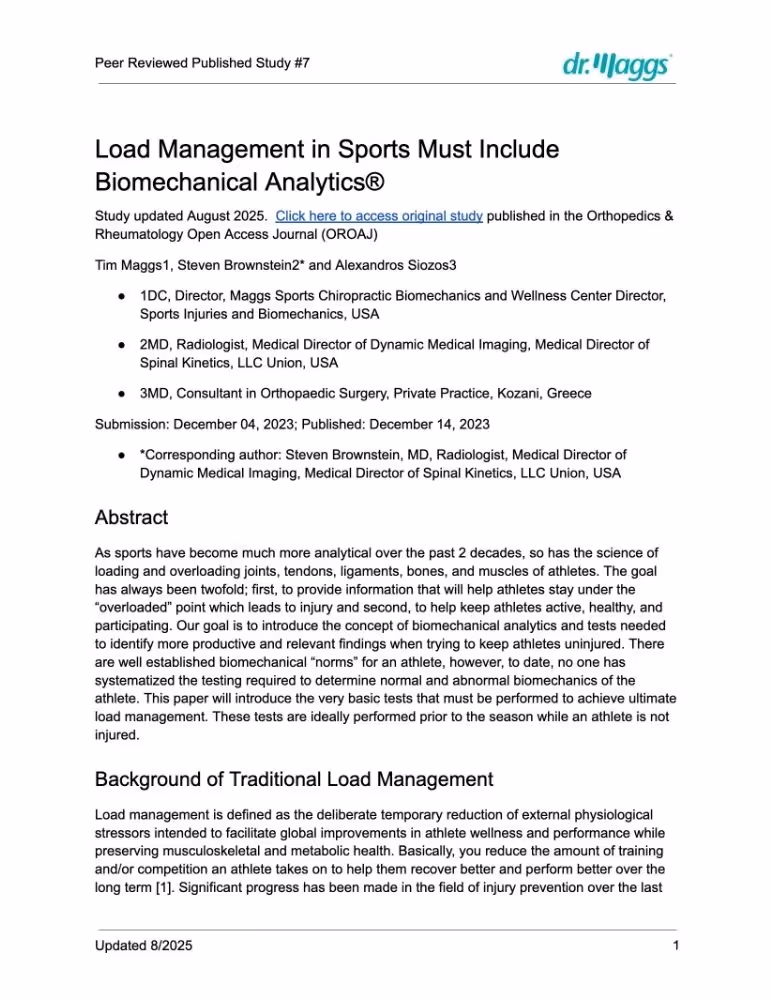 Dr. Maggs' Published Study