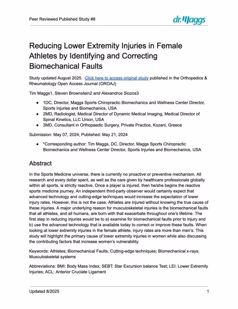 Dr. Maggs' Published Study