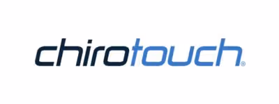 Chirotouch logo with blue and black text on white background