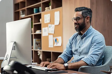 Man working on computer