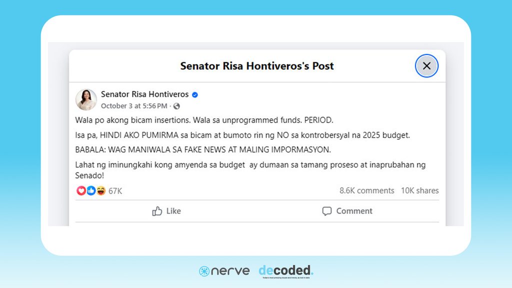 RIsa Hontievros Facebook post