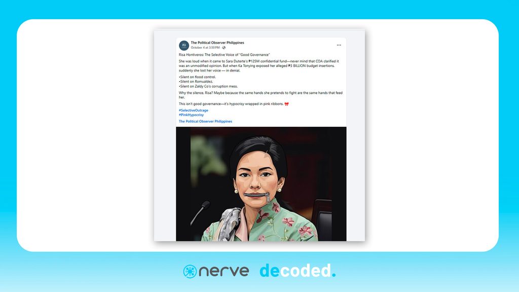 The Political Observer Philippines, Facebook post