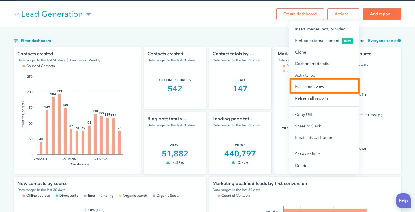 HubSpot Community - Full-Screen reports & dashboards and public url - HubSpot Community