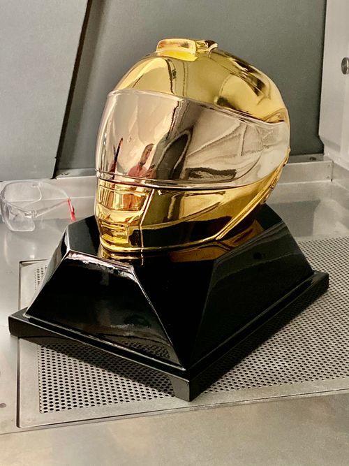 Custom 3D printed gold finish trophy in Dubai