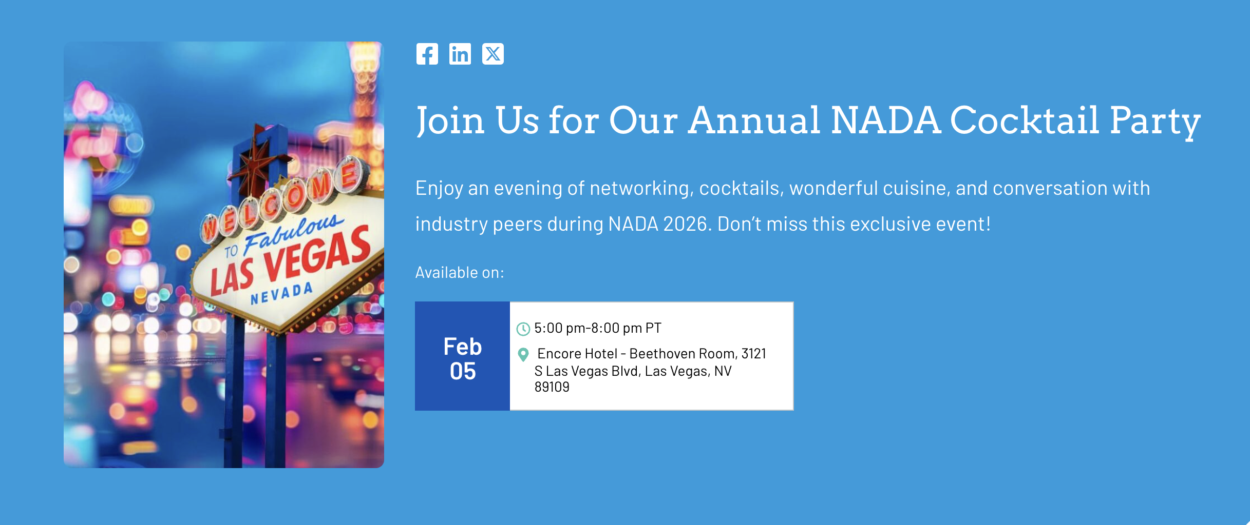 NADA Cocktail Party w/ Withum, NFADA, MSADA & CVR