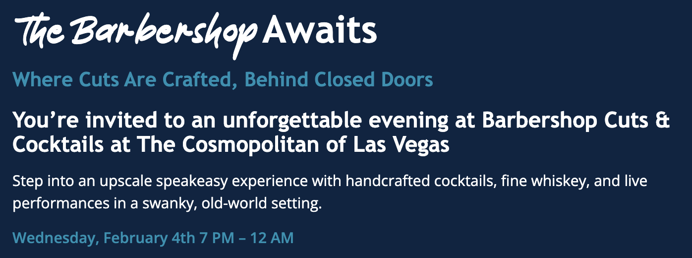 Barbershop Awaits Happy Hour w/ TeamVelovity