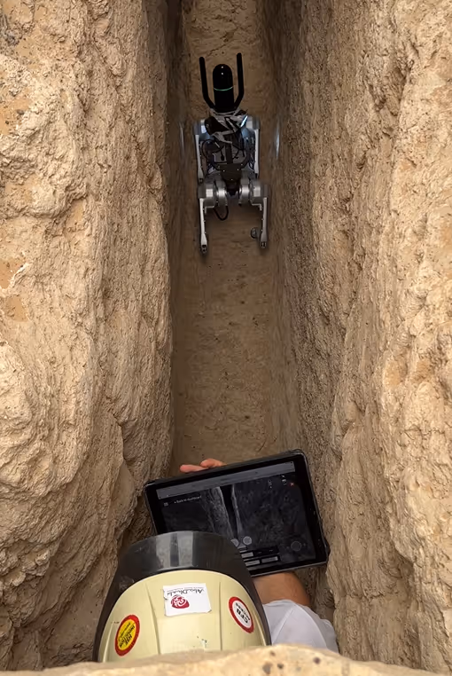 Leica survey using robotic mounted scanner