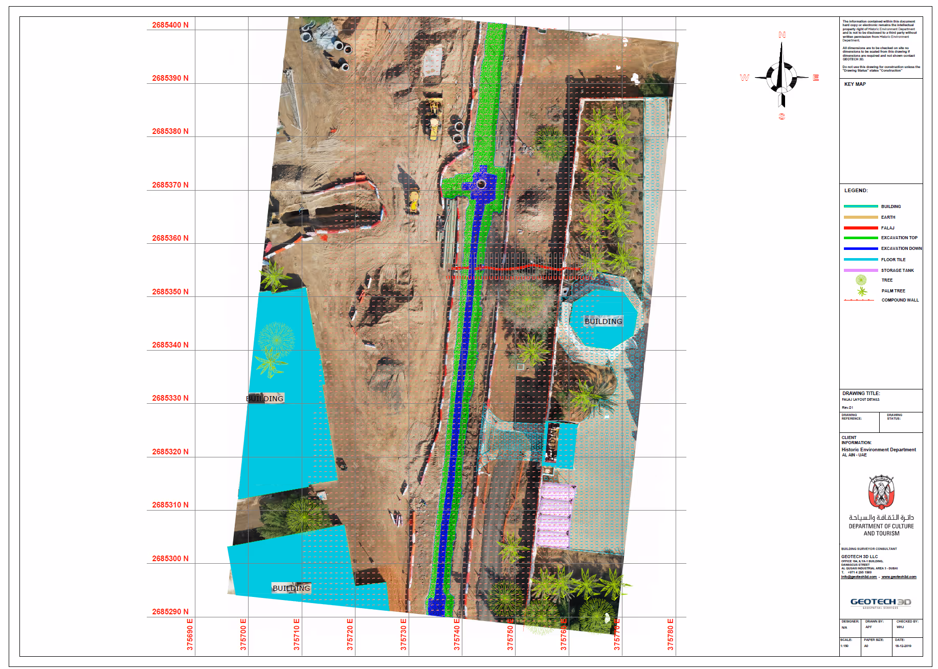 layout showing  falaj EM19R1 and urban context