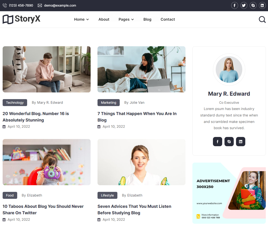 StoryX - News Website Template