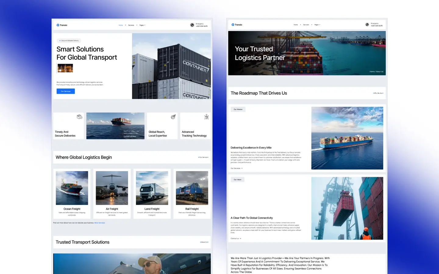 Transio - Transport and Logistics Website Template