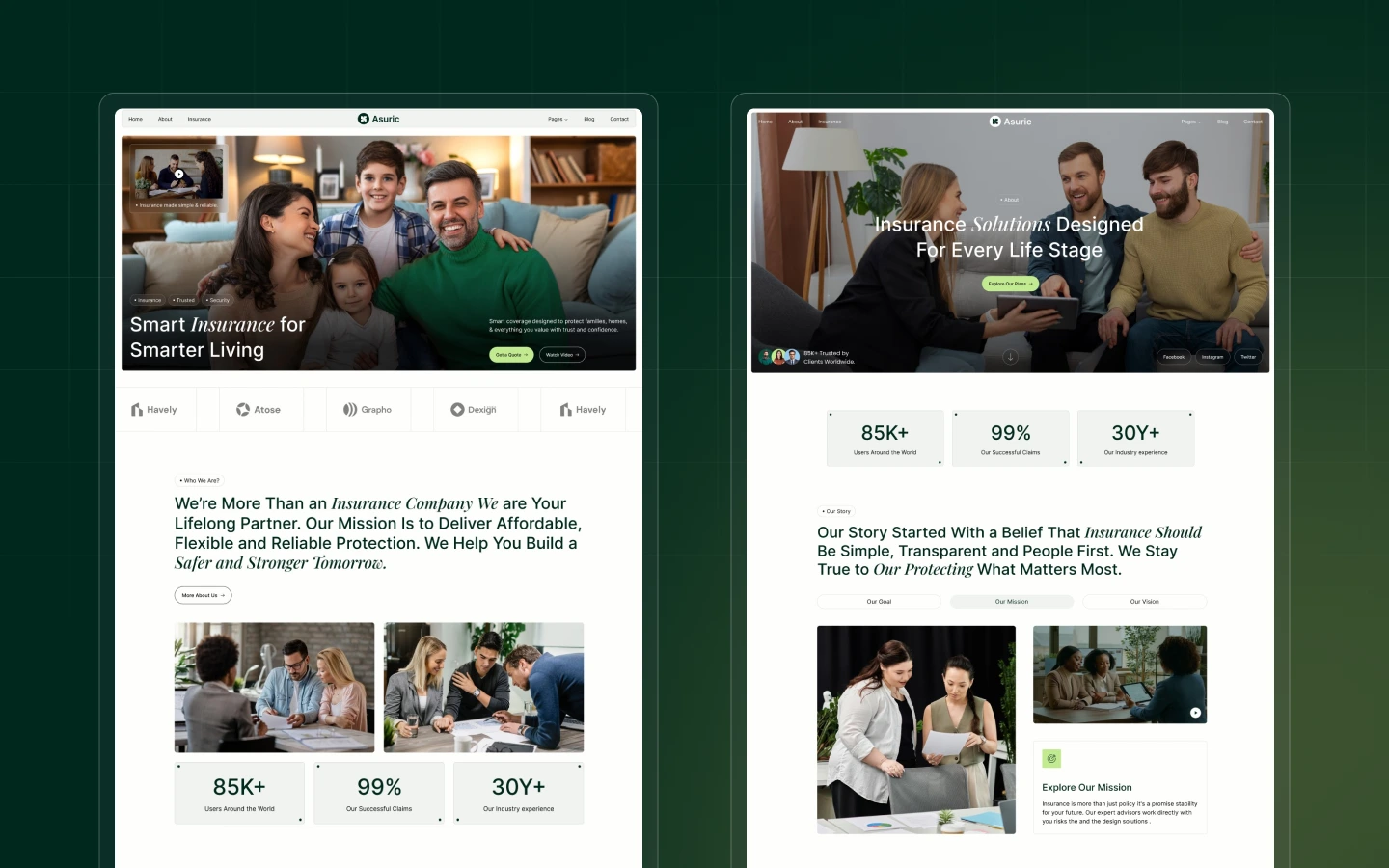 Asuric - Insurance Website Template