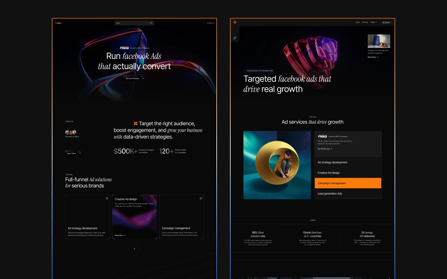 Adlivo - Facebook Ad Agency Website Template