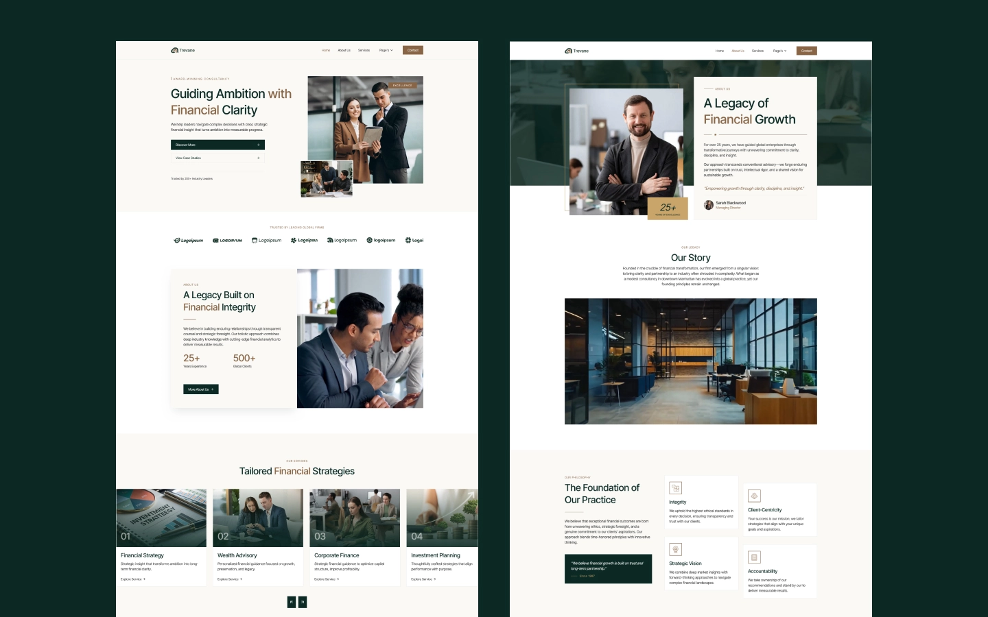 Trevane - Financial Website Template