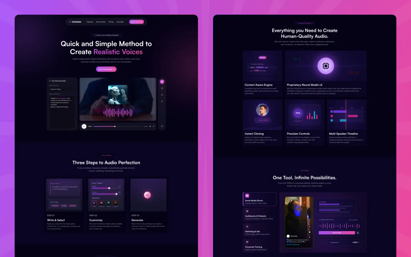 Voxnava - AI Voice Generator Website Template