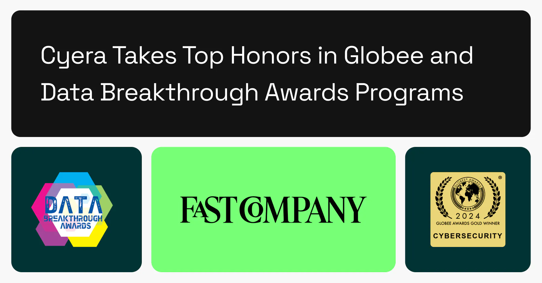 Cyera Takes Top Honors in Globee and Data Breakthrough Awards Programs