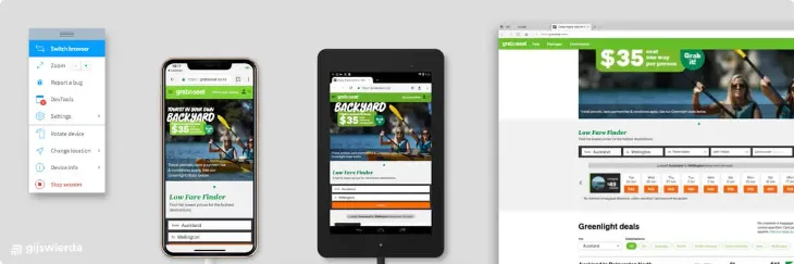 Voorbeeld browsertest in browserstack