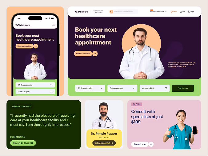 healthcare website design examples