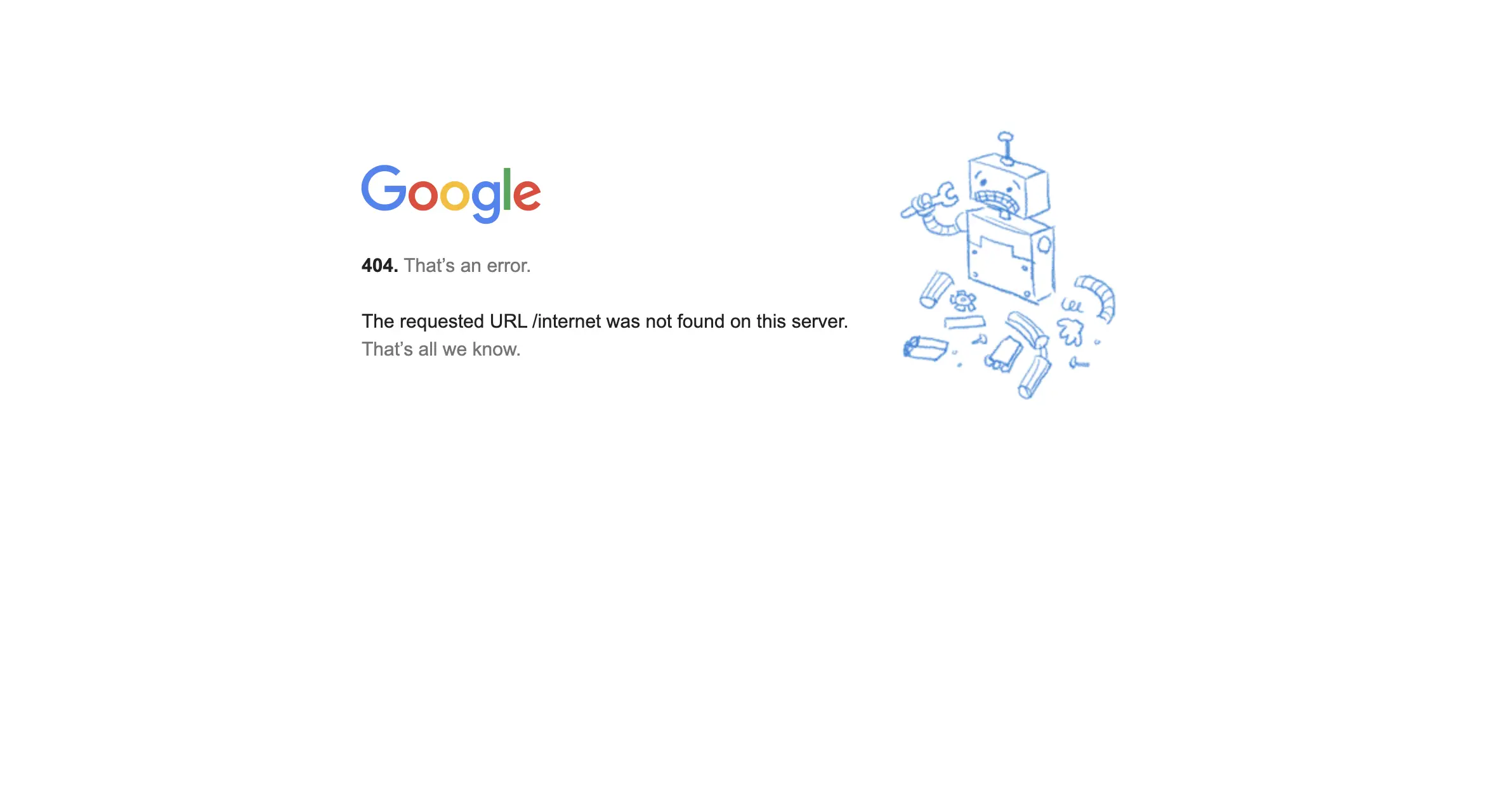 Google 404 Page UX
