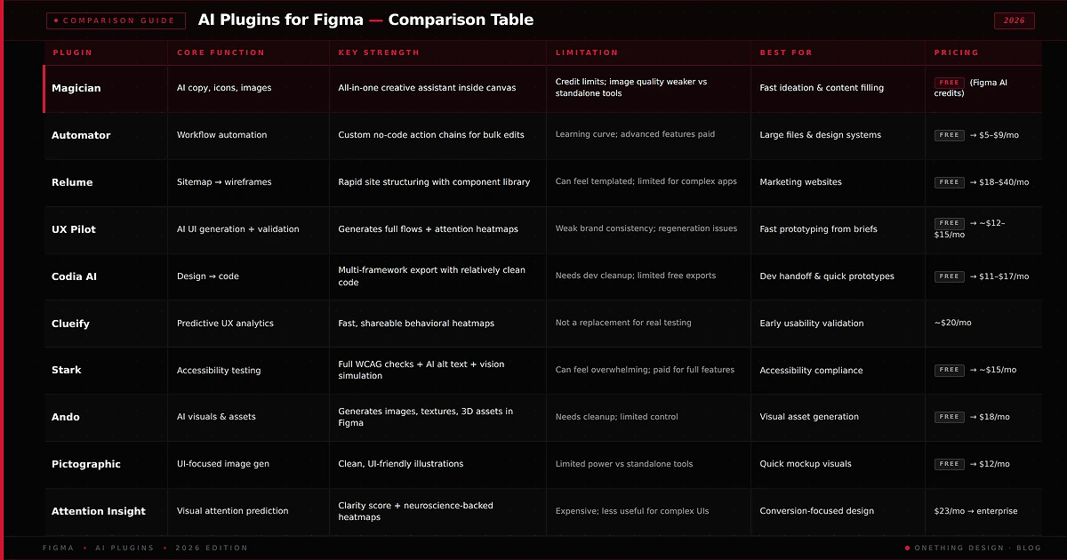 AI Plugins for Figma - Comparison