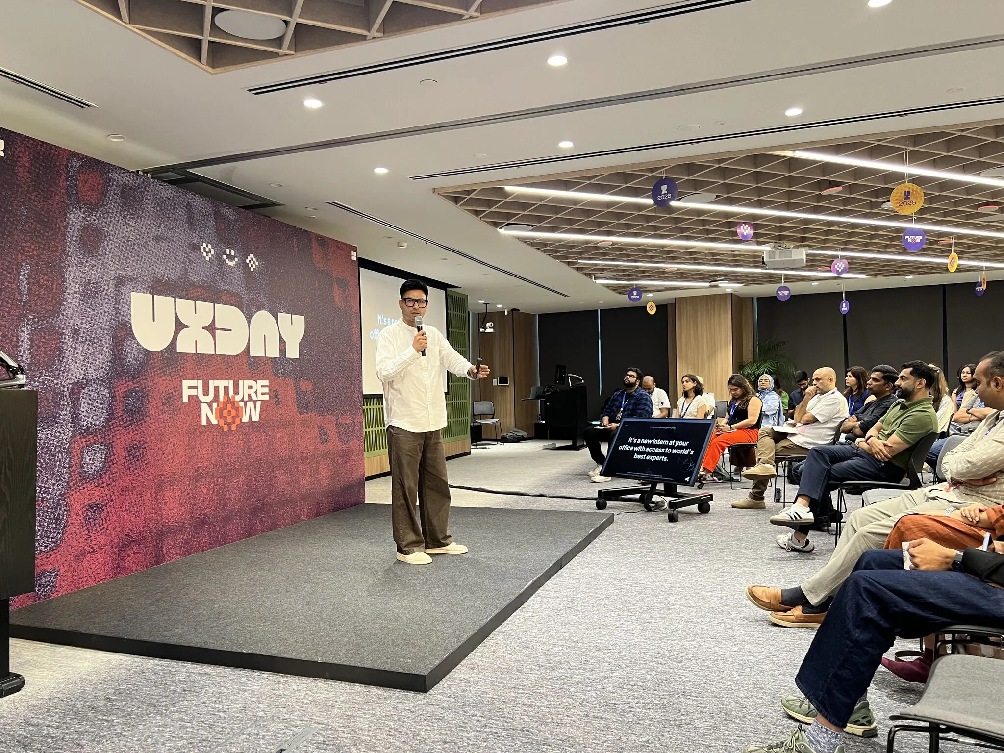 Manik Arora speaking at Microsoft UX Day 2026 