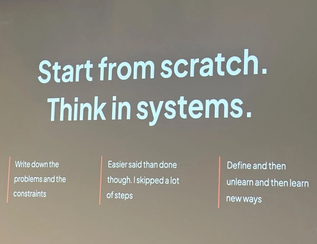 Slide depicting how thinking in systems is important