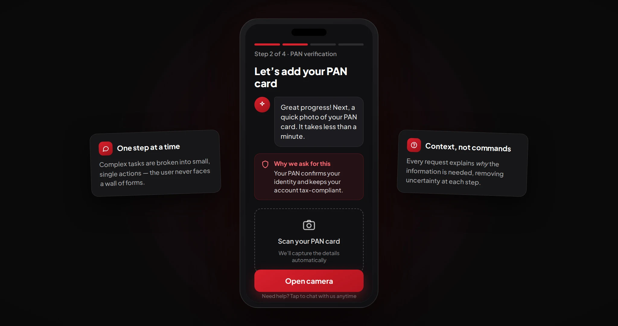 Image depicting UX design as to how guided onboarding is important for seamless KYC completion