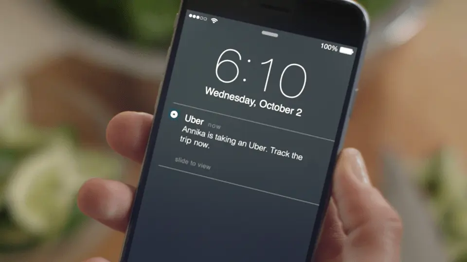 Uber push notification