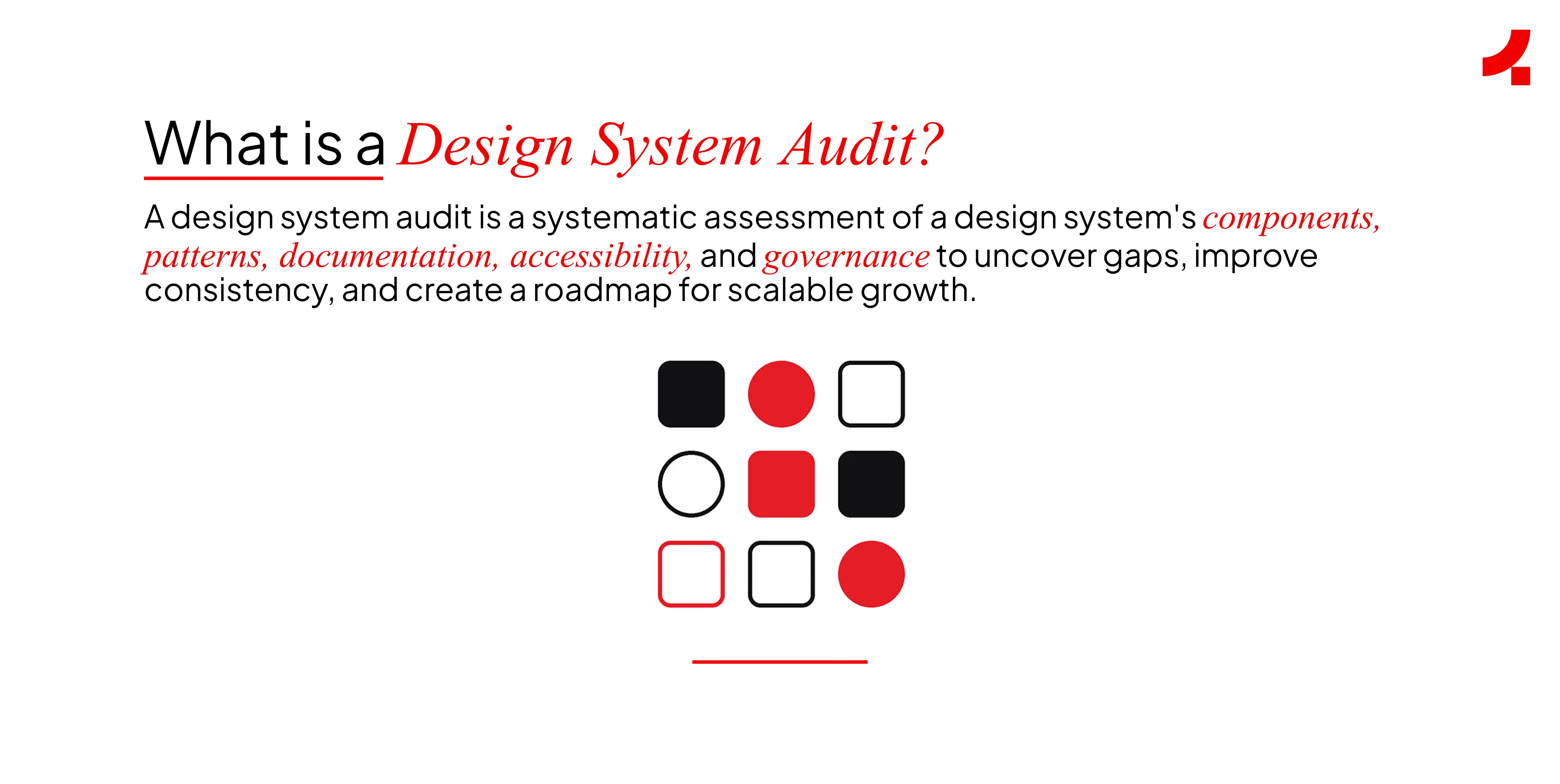 Image depicting what a design system audit is 