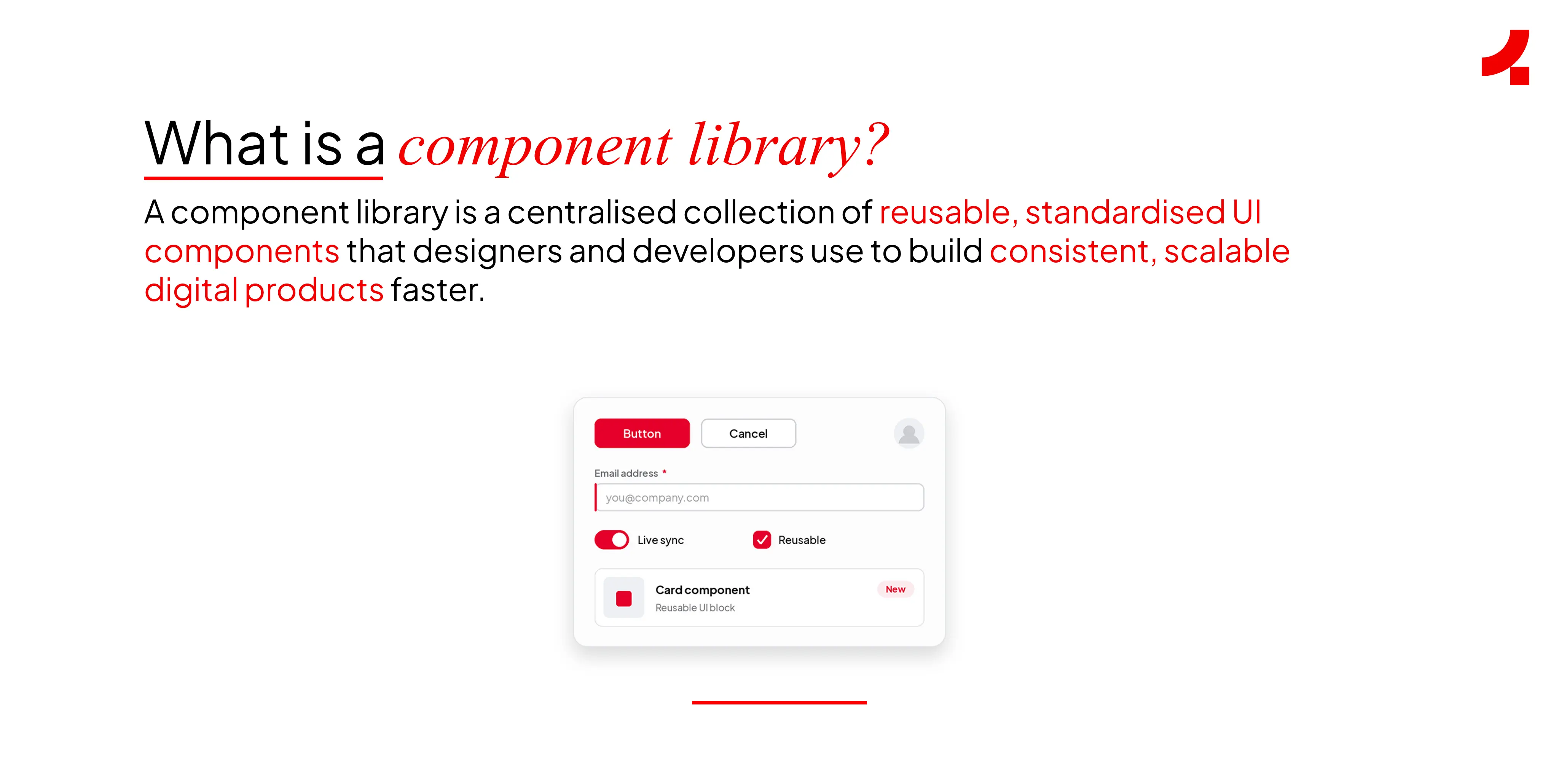 Image defining what a component library is 