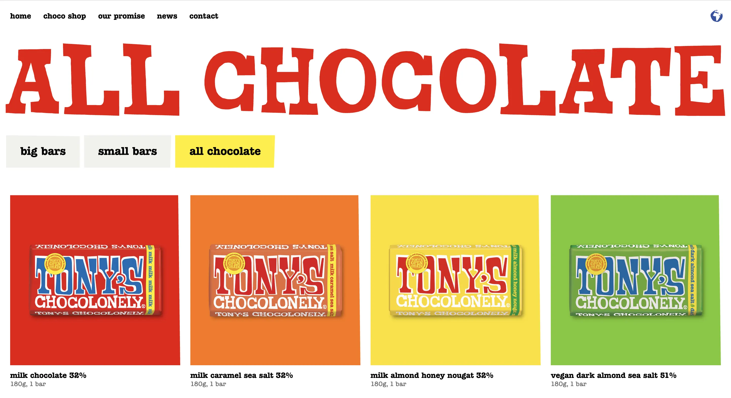 Tony's chocolonely neo-brutalist ui design