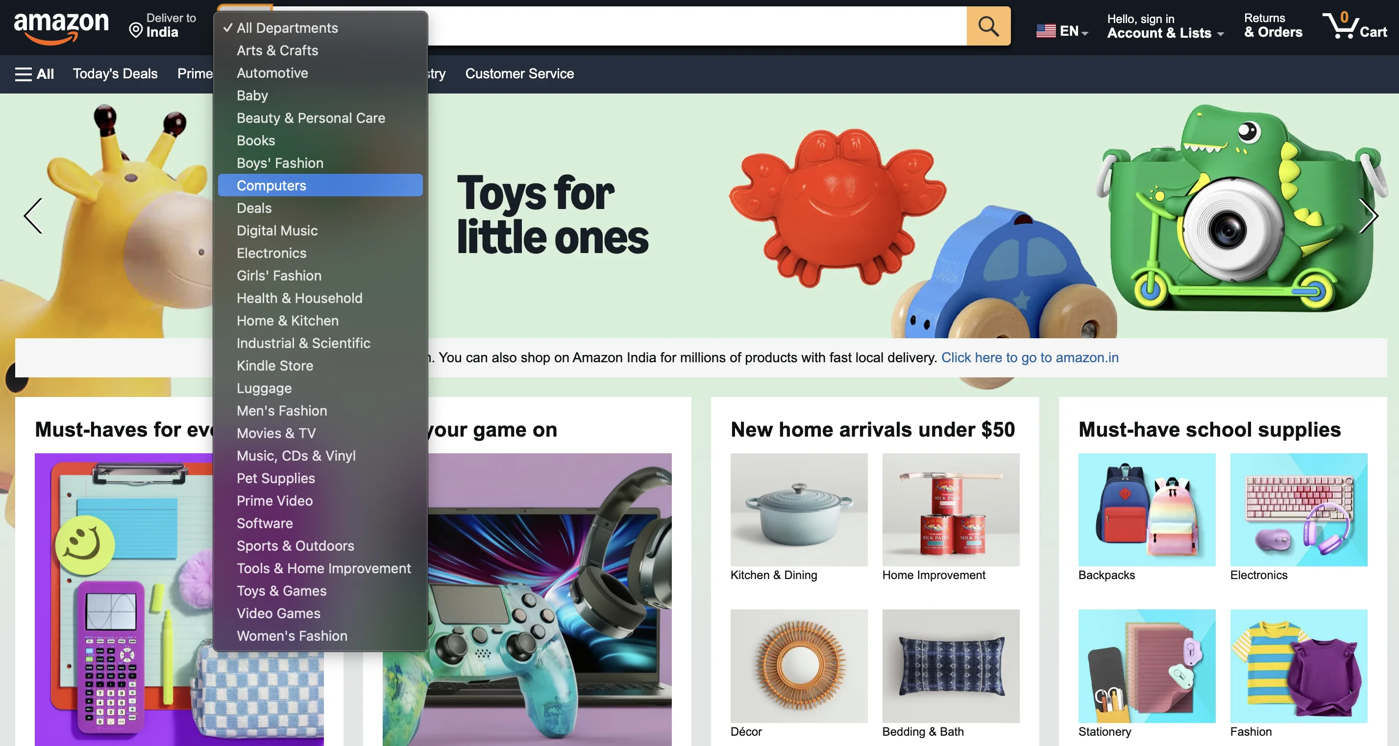 Amazon search
