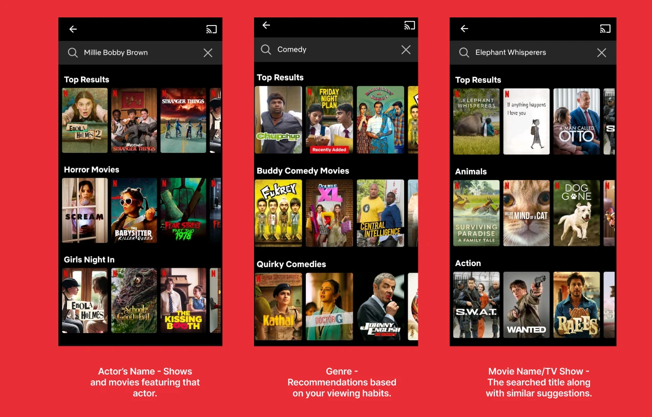 Netflix search bar design