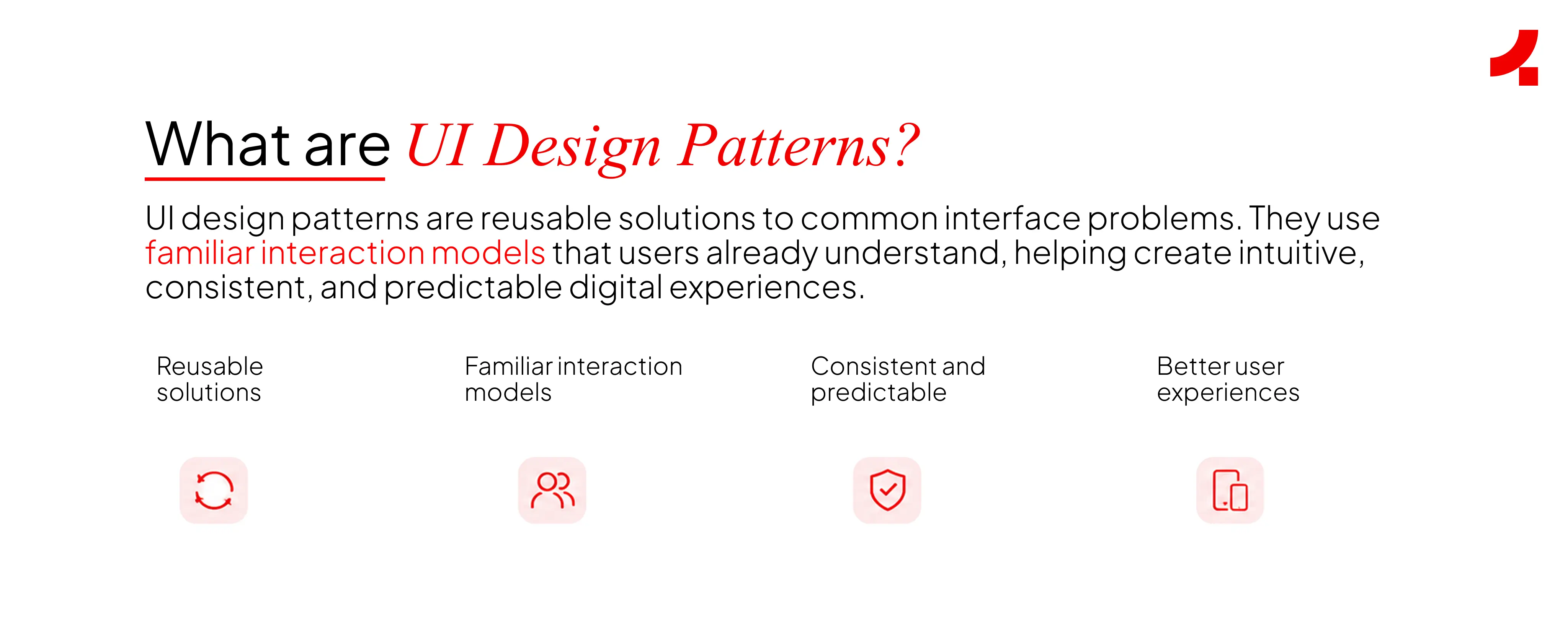 Image depicting the definition of UI design patterns