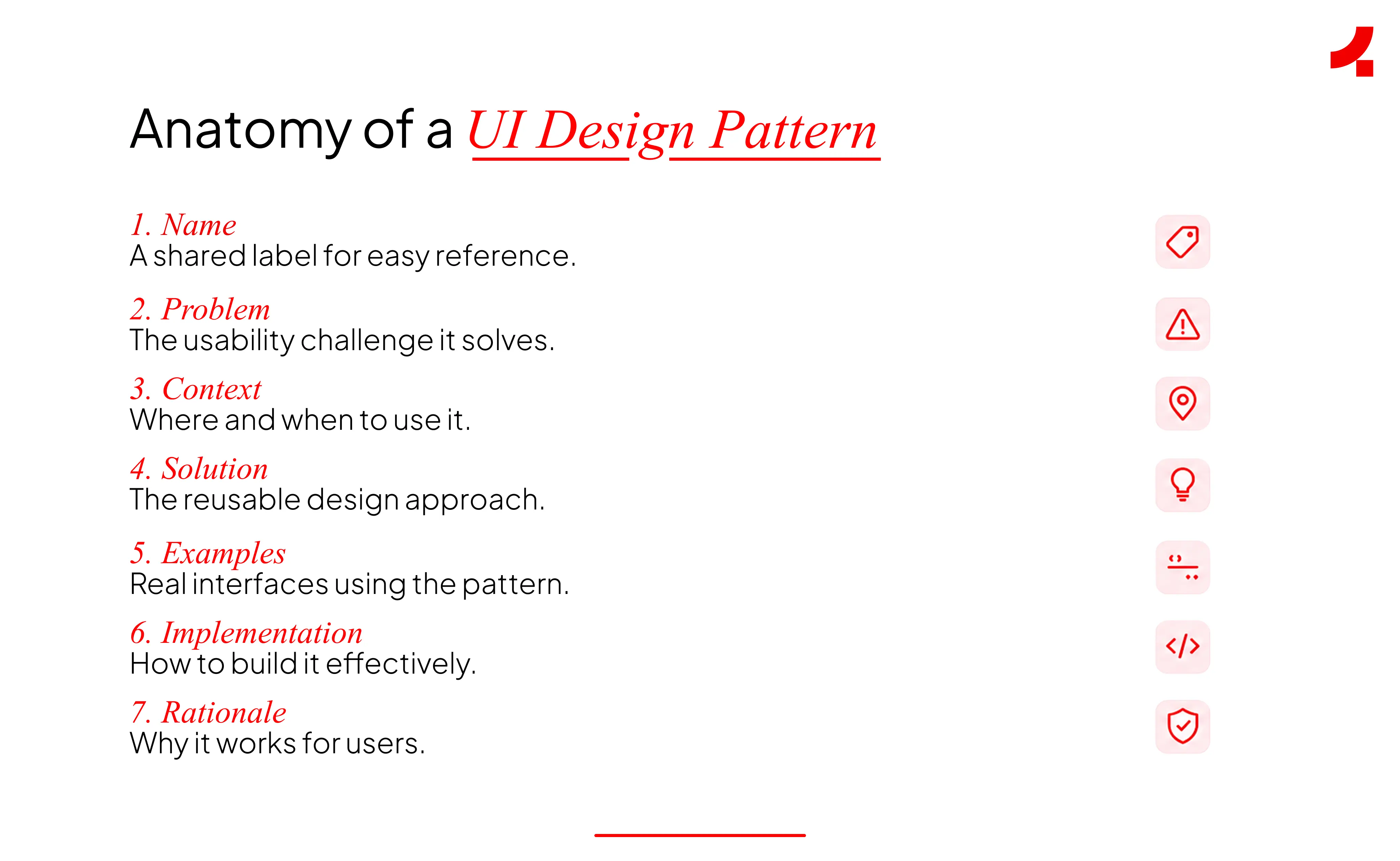 Image depicting the anatomy of a UI design pattern