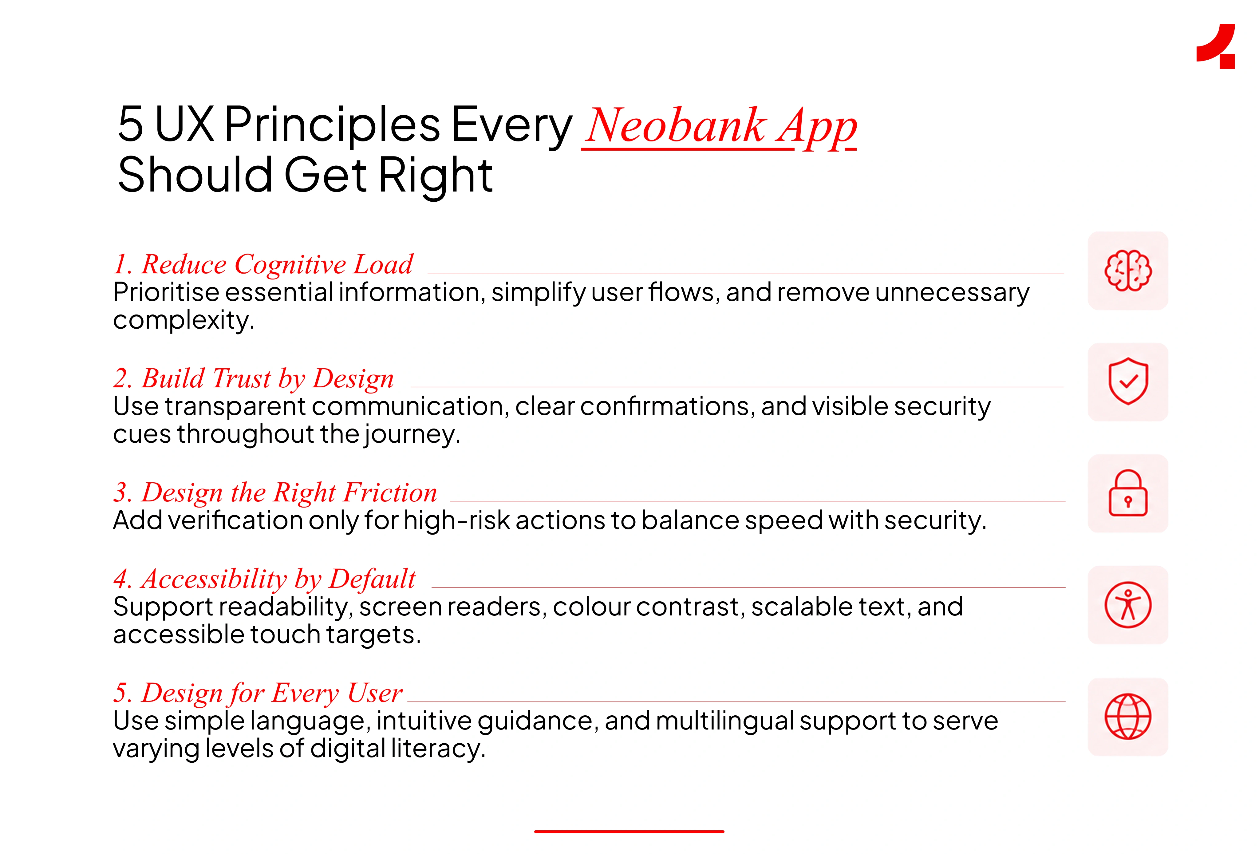 Neobank app UX principles