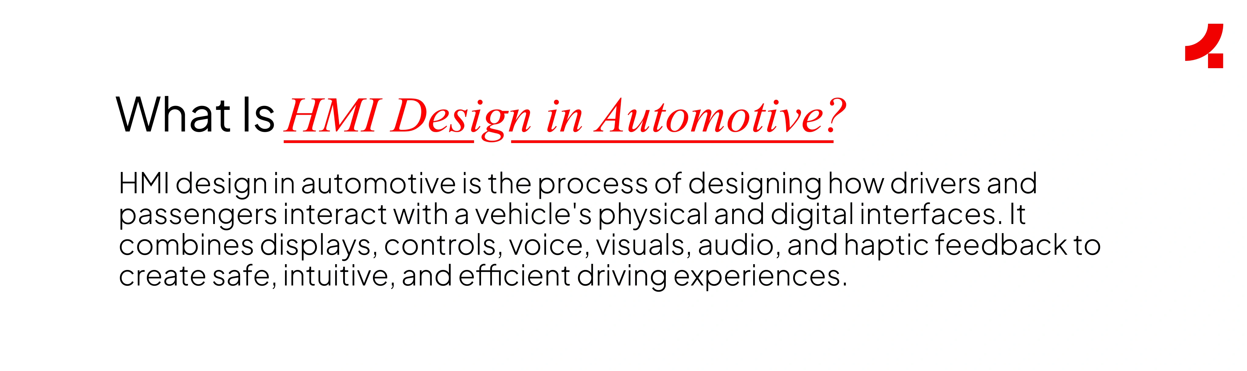Image depicting the definition of HMI design in automotive
