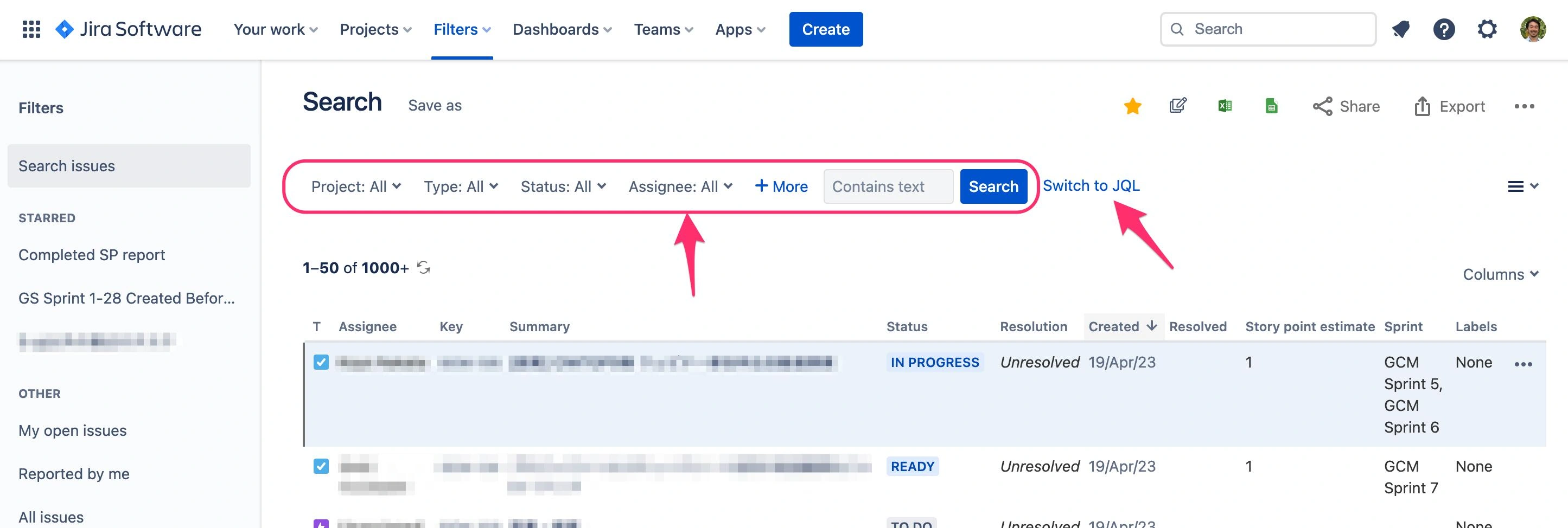 Jira filter