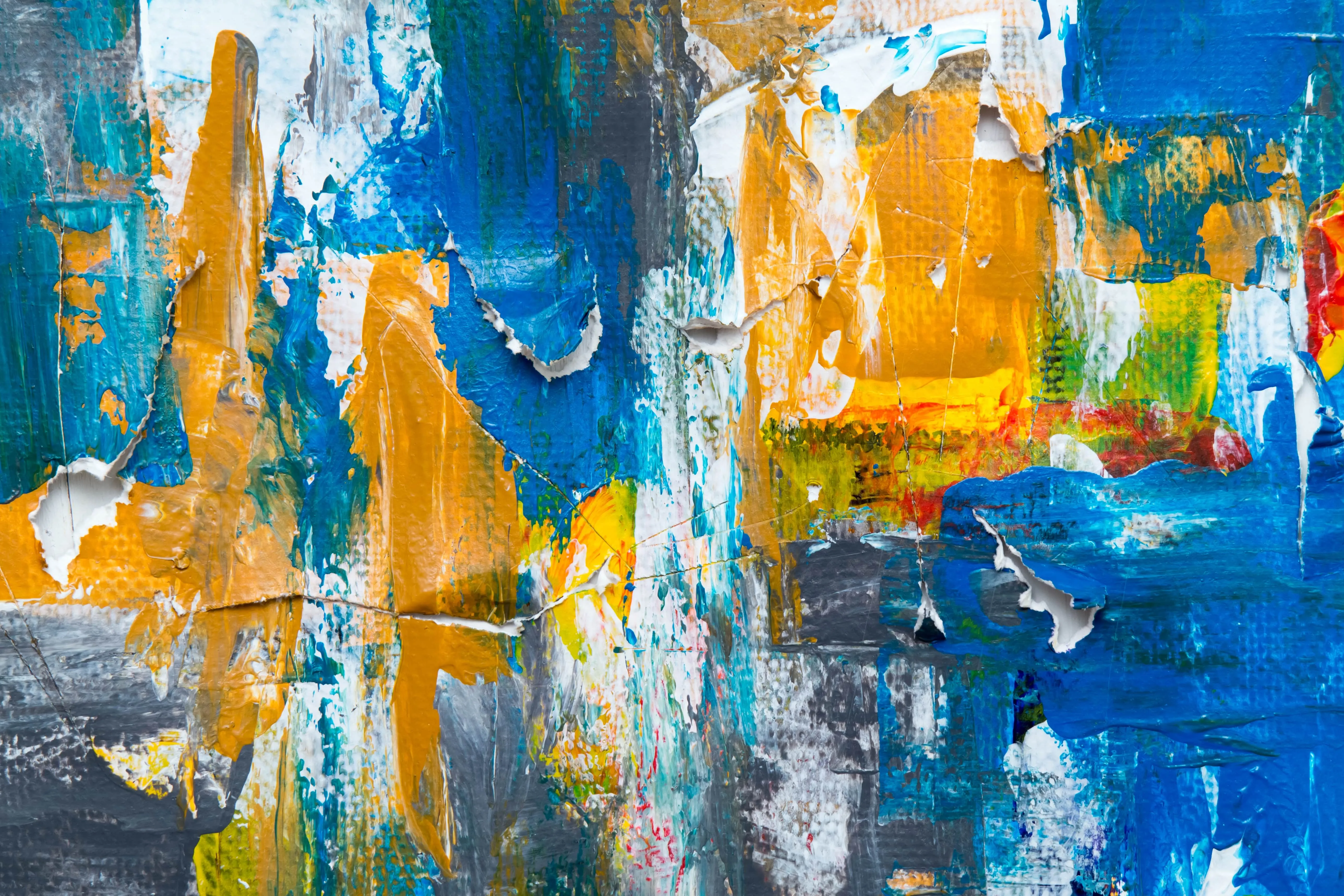 Abstract picture with blue and yellow colors