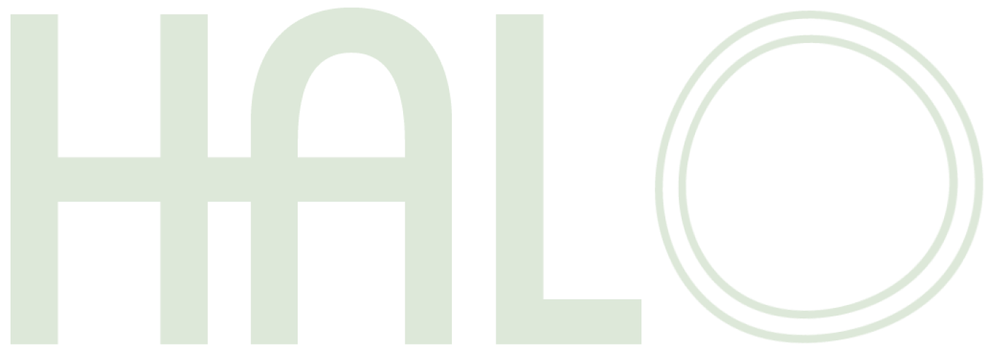 Halo Bakery Logo in mint green.