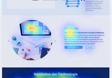 Ein lebendiges Webdesign-Mockup mit einem Computerbildschirm und Design-Tools, das innovative Konzepte zur Website-Entwicklung präsentiert.