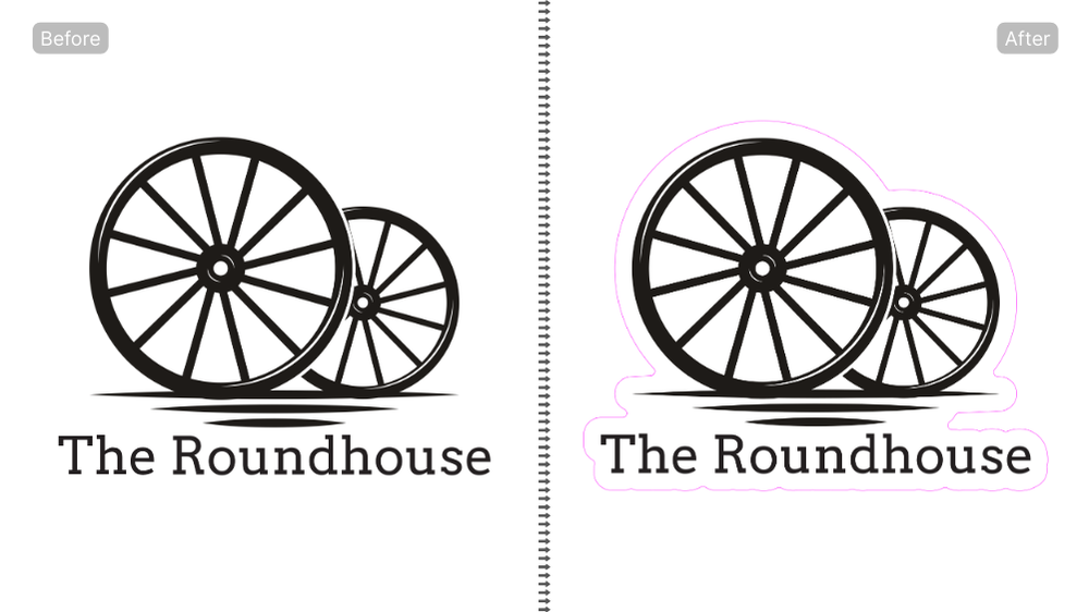 The roundhouse company logo with and without a vector cutpath
