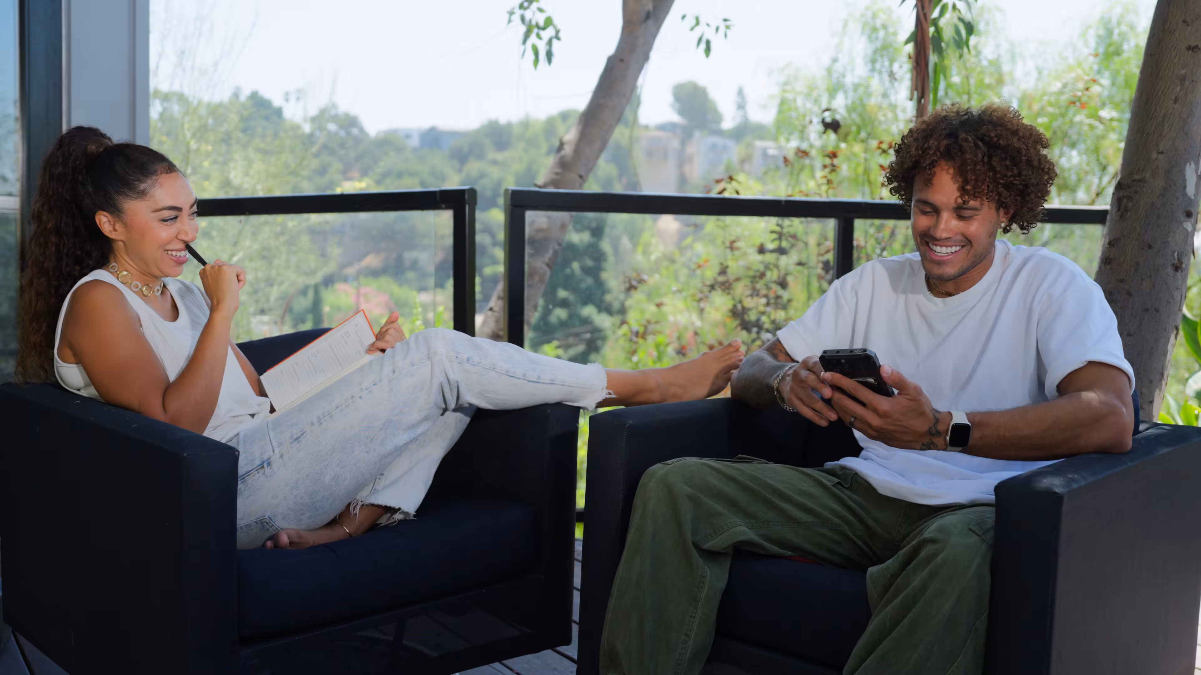 Shan and Jared laughing