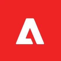 White stylized letter A on a red square background representing Adobe logo.