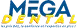 Mega Travel logo with stylized blue and yellow text.