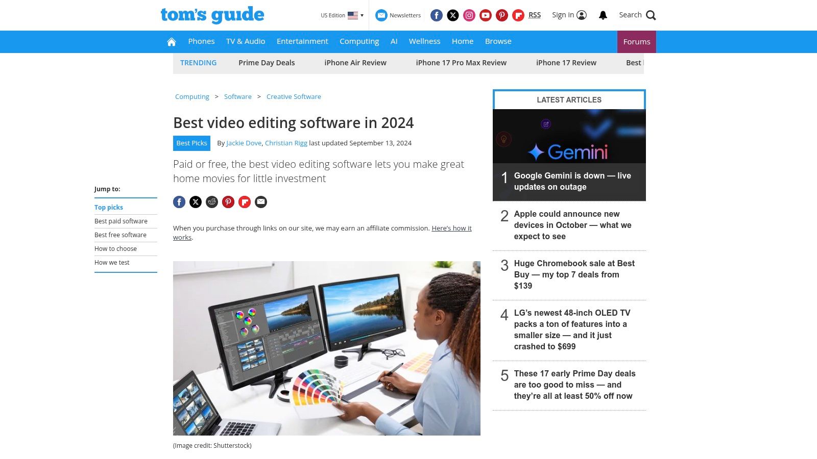 Tom’s Guide – Best video editing software