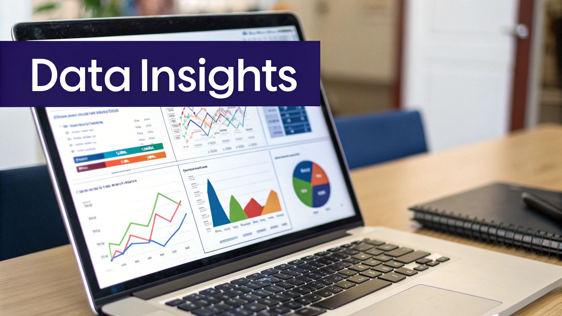 A person working on a laptop with a calendar and social media icons displayed, suggesting planning.