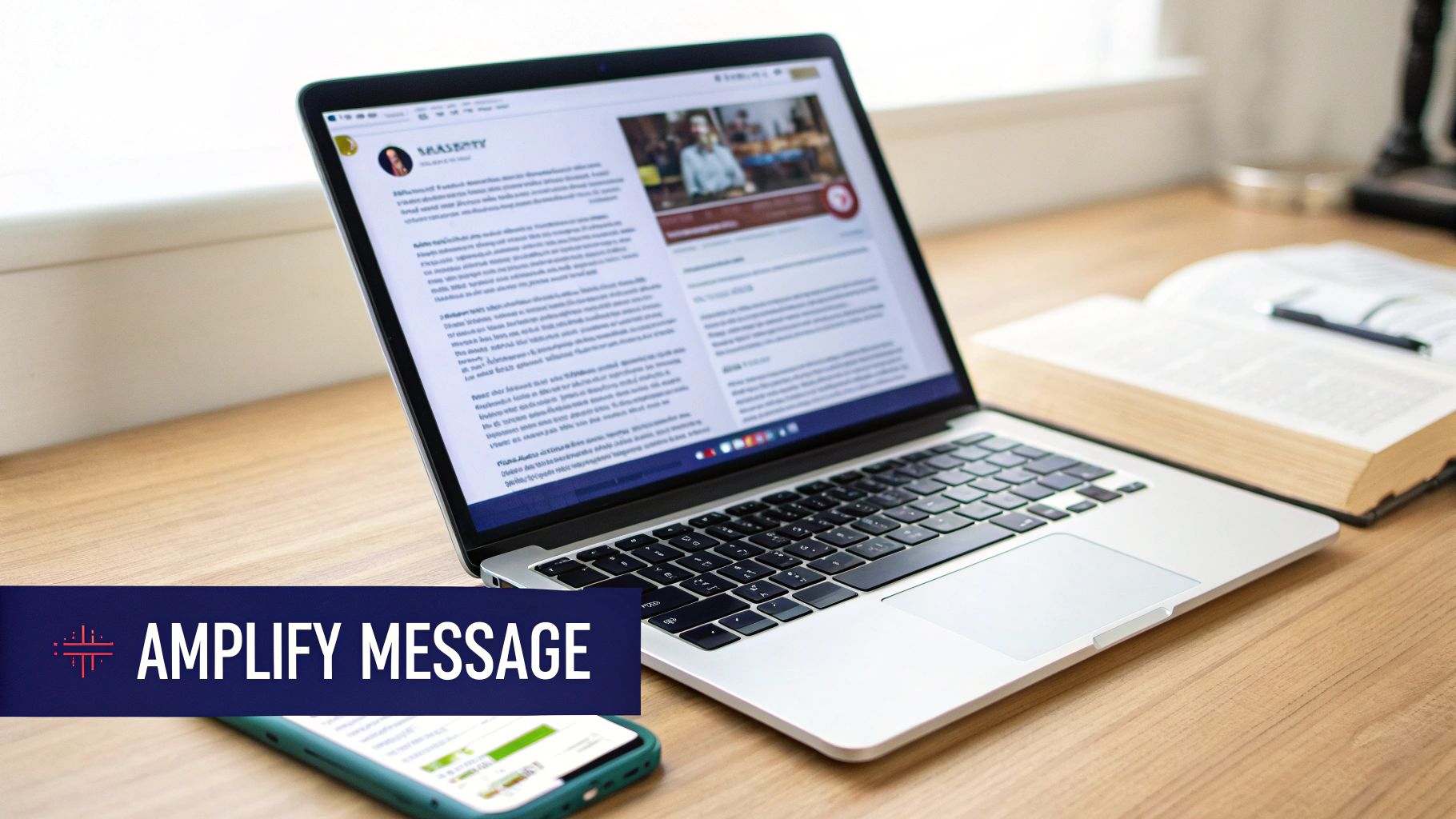 A church's social media feed being planned out on a tablet, showing sermon clips and graphics.